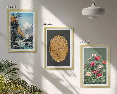 Sada 3 obrazů s motivem japonské přírody a kultury