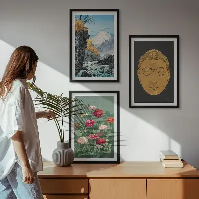 Sada 3 obrazů s motivem japonské přírody a kultury