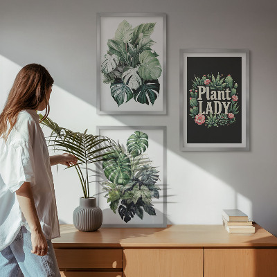 Sada obrazů do obývacího pokoje Tropické rostliny Plant Lady