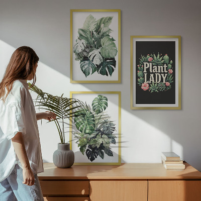 Sada obrazů do obývacího pokoje Tropické rostliny Plant Lady