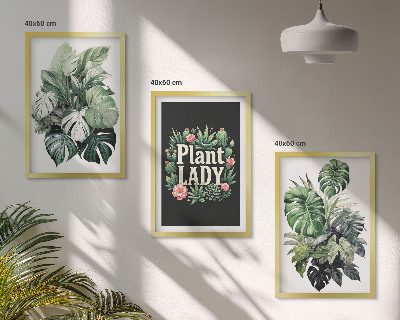 Sada obrazů do obývacího pokoje Tropické rostliny Plant Lady