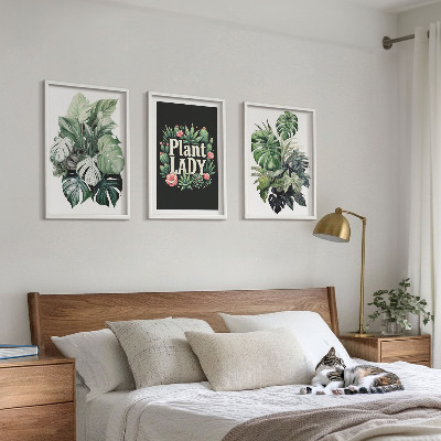 Sada obrazů do obývacího pokoje Tropické rostliny Plant Lady