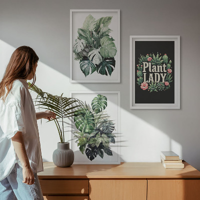 Sada obrazů do obývacího pokoje Tropické rostliny Plant Lady