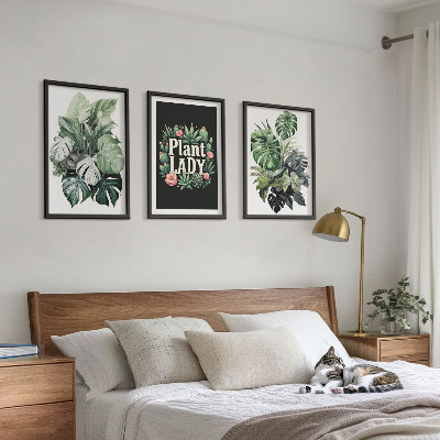 Sada obrazů do obývacího pokoje Tropické rostliny Plant Lady