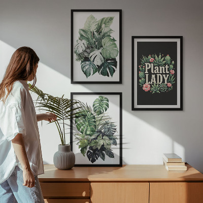 Sada obrazů do obývacího pokoje Tropické rostliny Plant Lady
