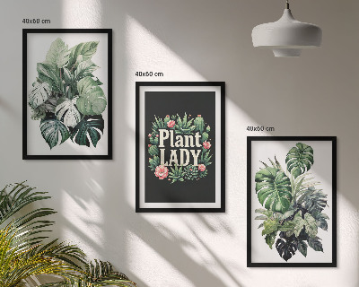 Sada obrazů do obývacího pokoje Tropické rostliny Plant Lady