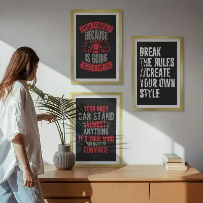 Sada 3 obrazů motivace, školení a seberozvoj
