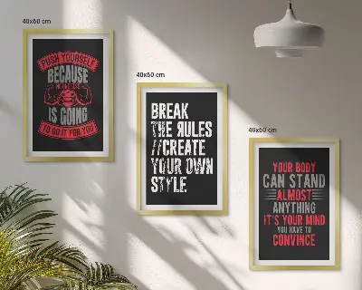 Sada 3 obrazů motivace, školení a seberozvoj