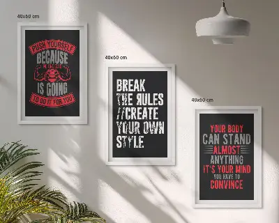 Sada 3 obrazů motivace, školení a seberozvoj