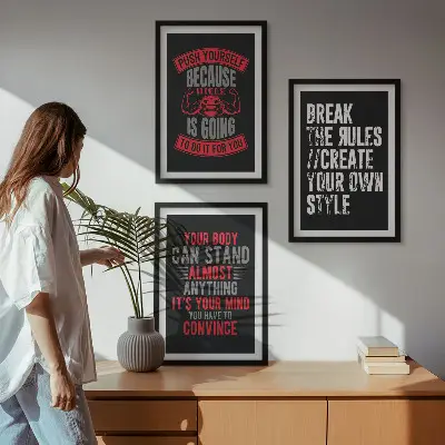 Sada 3 obrazů motivace, školení a seberozvoj