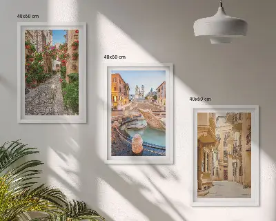Vícedílný obraz na stěnu okouzlující fontána v uličkách