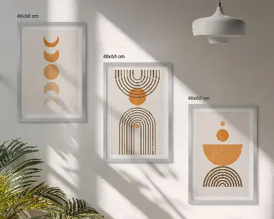 Kompozice obrazů na stěnu boho minimalistické dekorace