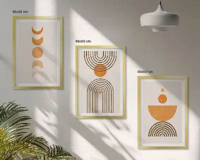 Kompozice obrazů na stěnu boho minimalistické dekorace