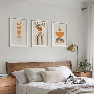 Kompozice obrazů na stěnu boho minimalistické dekorace