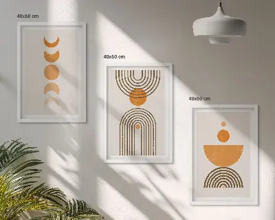 Kompozice obrazů na stěnu boho minimalistické dekorace