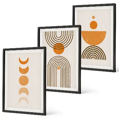 Kompozice obrazů na stěnu boho minimalistické dekorace