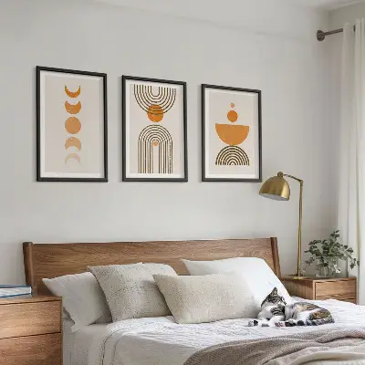 Kompozice obrazů na stěnu boho minimalistické dekorace