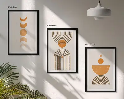 Kompozice obrazů na stěnu boho minimalistické dekorace