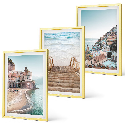 Sada 3 obrazů Letní pastelové plážové výhledy