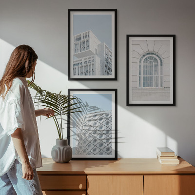 Kompozice obrazů na stěnu Geometrie moderní architektury