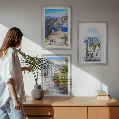 Kompozice obrazů na stěnu Architektura Santorini v Oii