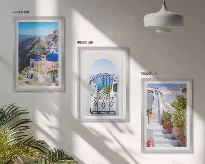 Kompozice obrazů na stěnu Architektura Santorini v Oii