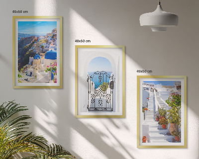 Kompozice obrazů na stěnu Architektura Santorini v Oii