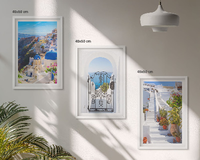 Kompozice obrazů na stěnu Architektura Santorini v Oii