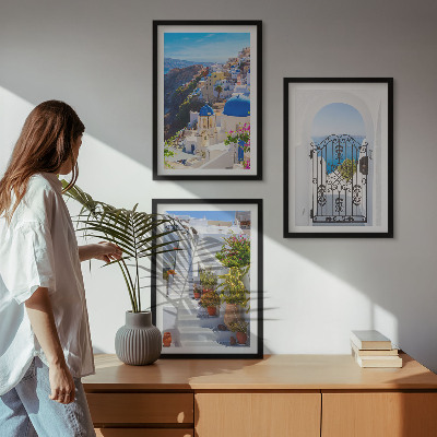 Kompozice obrazů na stěnu Architektura Santorini v Oii