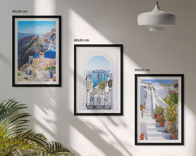 Kompozice obrazů na stěnu Architektura Santorini v Oii