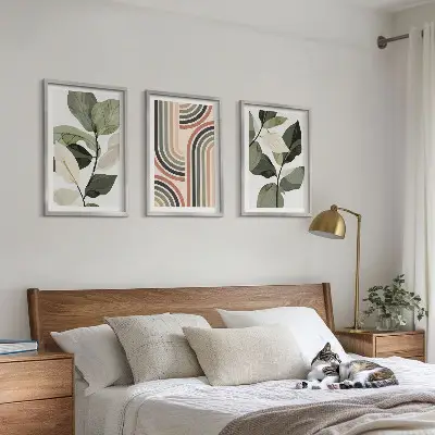 Geometrické rostlinné motivy sada 3 obrazů