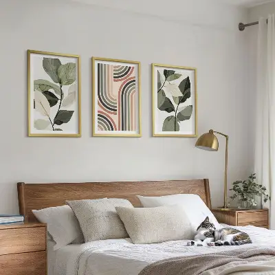 Geometrické rostlinné motivy sada 3 obrazů