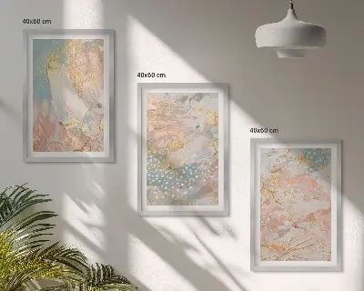 Abstraktní pastelové vzory sada 3 obrazů