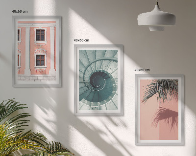 Sada 3 obrazů Pastelová spirálová architektura