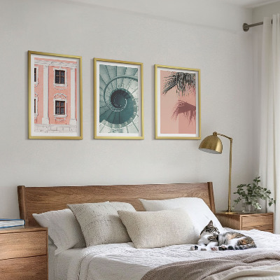 Sada 3 obrazů Pastelová spirálová architektura