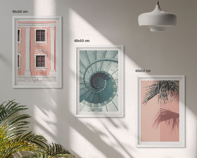 Sada 3 obrazů Pastelová spirálová architektura