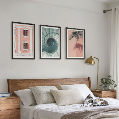 Sada 3 obrazů Pastelová spirálová architektura