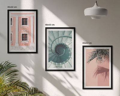 Sada 3 obrazů Pastelová spirálová architektura