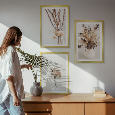 Sada obrazů do obývacího pokoje Minimalistické květinové větve