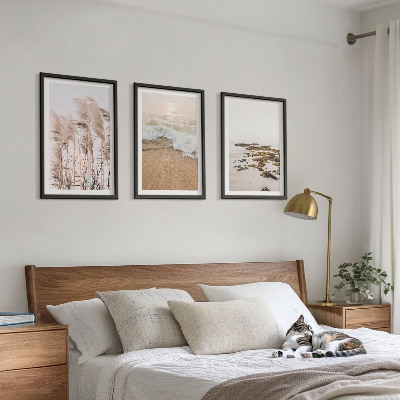 Sada obrazů do obývacího pokoje Plážová tráva vlny kameny boho