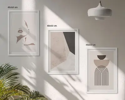 Sada obrazů do obývacího pokoje s abstraktními tvary obličejů
