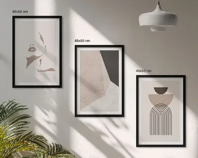 Sada obrazů do obývacího pokoje s abstraktními tvary obličejů