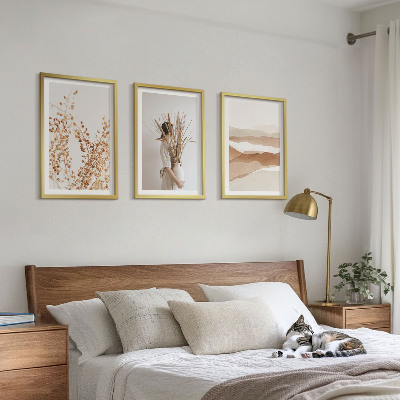 Kompozice obrazů na stěnu Rustikální boho květinové motivy