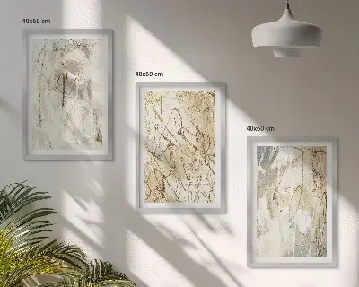 Sada obrazů do obývacího pokoje abstraktní vzory v béžové a šedé barvě