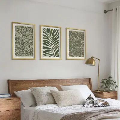 Sada 3 obrazů listové vzory s vlnitými tvary