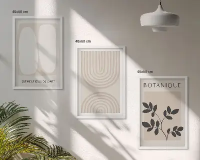 Sada 3 obrazů boho plakáty s jemnými rostlinami