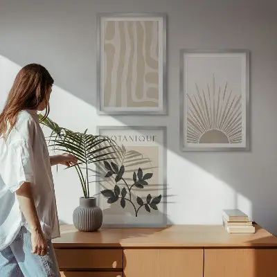 Abstraktní rostlinné vzory sada 3 obrazů