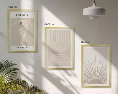 Kompozice obrazů na stěnu pastelové boho abstraktní plakáty