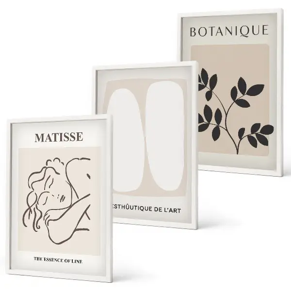 Sada obrazů do obývacího pokoje stylové obrazy s rostlinnými motivy od Matisse