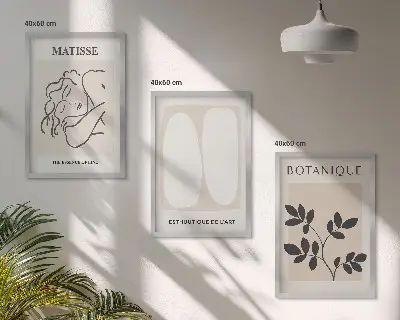 Sada obrazů do obývacího pokoje stylové obrazy s rostlinnými motivy od Matisse